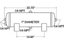 Carica l&#39;immagine nel visualizzatore di Gallery, Firestone Air Tank 3 Gallon 7in. x 20.75in. (4) 1/4in. NPT Ports 150 PSI Max - Black (WR17609227)