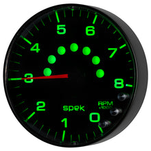 Charger l&#39;image dans la galerie, Autometer Spek-Pro Gauge Tachometer 5in 8K Rpm W/Shift Light &amp; Peak Mem Black/Black