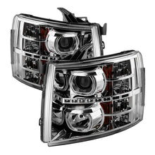 गैलरी व्यूवर में इमेज लोड करें, Xtune Chevy Silverado 1500/2500/3500 07-13 LED Halo Projector Headlights Chrome PRO-JH-CSIL07-CFB-C