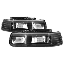 Carica l&#39;immagine nel visualizzatore di Gallery, Xtune Chevy TahOE 00-06 Amber Crystal Headlights Black HD-JH-CSIL99-BK