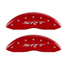 गैलरी व्यूवर में इमेज लोड करें, MGP 4 Caliper Covers Engraved Front &amp; Rear SRT Red finish silver ch