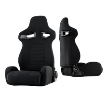 Load image into Gallery viewer, Xtune R33 Style Racing Seat Pu Sp Fabric (Double Slider) Black/Black Driver Side RST-R33-04-BK-DR