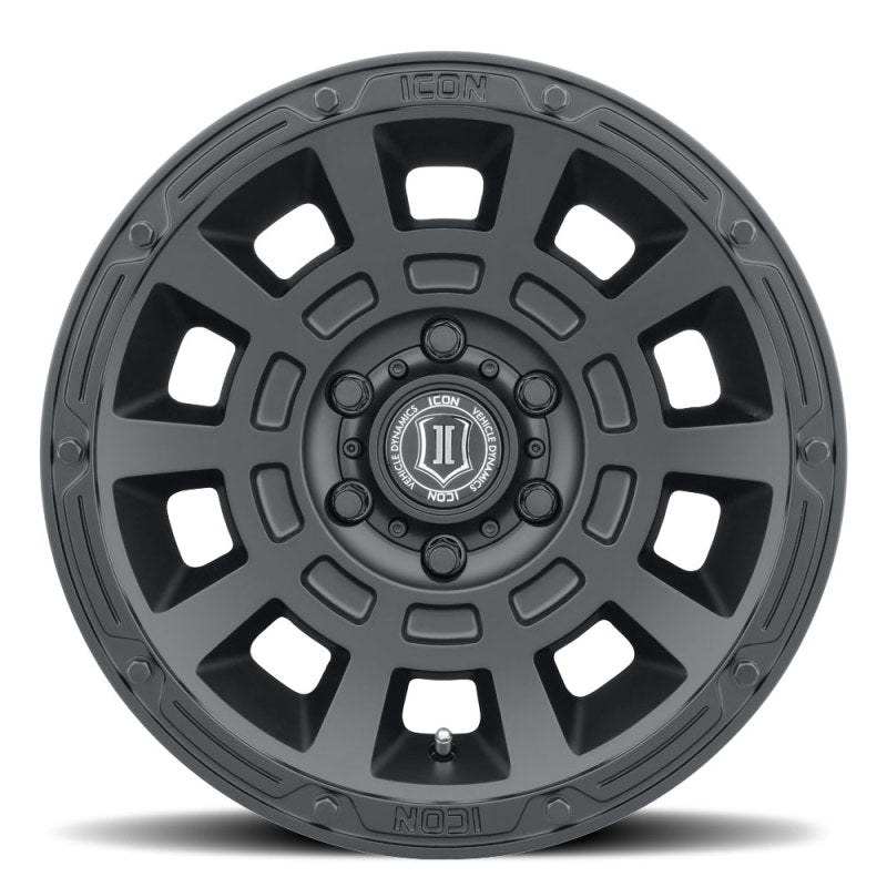 ICON Thrust 17x8.5 6x5.5 25mm Offset 5.75in BS 106.1mm Bore Satin Black Wheel