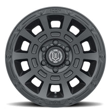 Load image into Gallery viewer, ICON Thrust 17x8.5 6x5.5 25mm Offset 5.75in BS 106.1mm Bore Satin Black Wheel