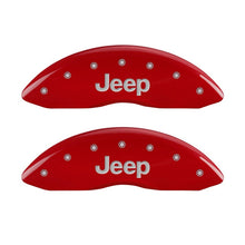 Charger l&#39;image dans la galerie, MGP Front set 2 Caliper Covers Engraved Front JEEP Red finish silver ch