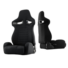 Load image into Gallery viewer, Xtune R33 Style Racing Seat Pu Sp Fabric (Double Slider) Black/Black Passenger Side RST-R33-04-BK-PA