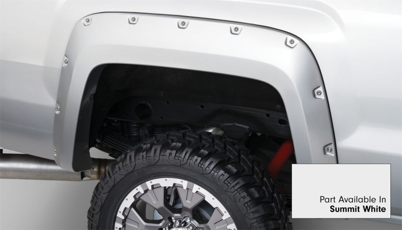 Bushwacker 16-18 GMC Sierra 2500 Fleetside Pocket Style Flares 4pc 78.8/97.6in Bed - Summit White