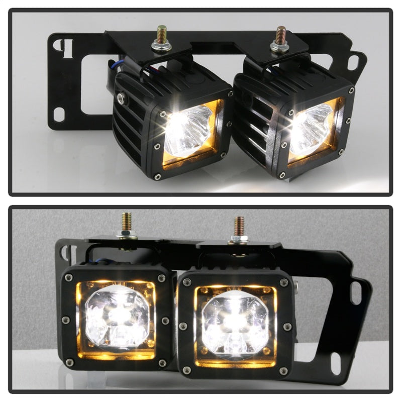 Spyder Dodge Ram 09-12 1500/10-18 2500 3500 Full LED Fog Lights w/ Bracket and Switch- Clear