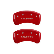 Load image into Gallery viewer, MGP 4 Caliper Covers Engraved Front &amp; Rear MOPAR Red finish silver ch