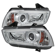 Load image into Gallery viewer, Spyder Dodge Charger 11-14 Projector Headlights Halogen - Light Tube DRL Chrm PRO-YD-DCH11-LTDRL-C