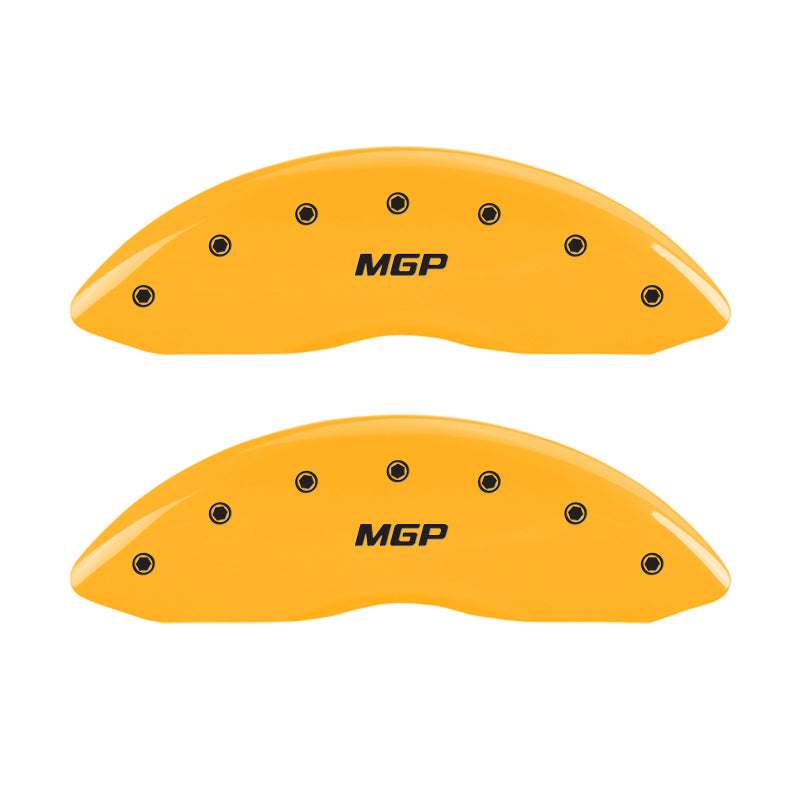 MGP 4 Caliper Covers Engraved Front & Rear MGP Yellow Finish Black Char 2004 Volkswagen Golf