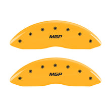 Cargar imagen en el visor de la galería, MGP 4 Caliper Covers Engraved Front &amp; Rear MGP Yellow Finish Black Char 2002 Dodge Viper