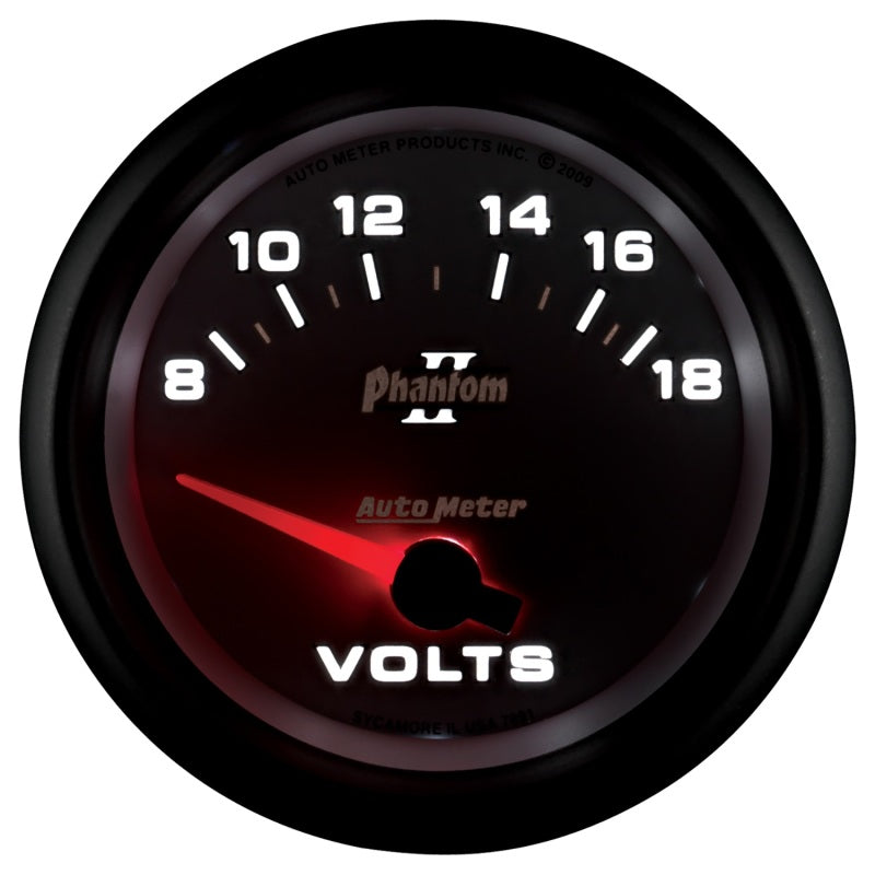 Autometer Phantom II 2-5/8in 18V Electric Voltmeter Gauge