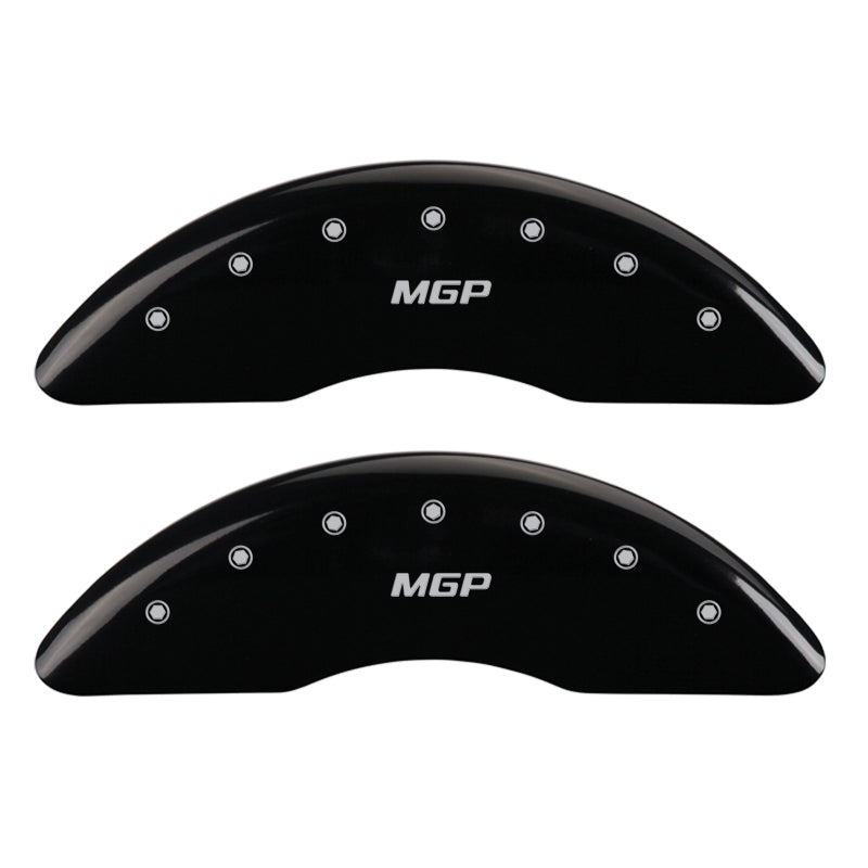 MGP 4 Caliper Covers Engraved Front & Rear MGP Black Finish Silver Char 2016 Buick Regal