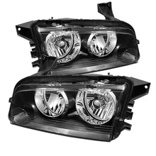 Carica l&#39;immagine nel visualizzatore di Gallery, Xtune Dodge Charger 06-10 Halogen Only (Does Not Fit Hid Model) Headlights Black HD-JH-DCH06-BK