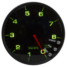 Carica l&#39;immagine nel visualizzatore di Gallery, Autometer Spek-Pro Gauge Tachometer 5in 8K Rpm W/Shift Light &amp; Peak Mem Black/Smoke/Black