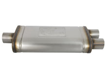 गैलरी व्यूवर में इमेज लोड करें, aFe MACHForce XP SS Muffler 2.5in Center Inlet / 2.5in Dual Outlets 18in L x 9in W x 4in H Body