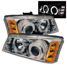 Load image into Gallery viewer, Spyder Chevy Silverado 1500 03-06 Projector Headlights LED Halo LED Ambr Reflctr Ch PRO-YD-CS03-AM-C