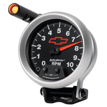 Laden Sie das Bild in den Galerie-Viewer, Autometer GM Red Bowtie Black 3-3/4in 0-10000 RPM Pedestal Mount Tachometer Quick-Lite