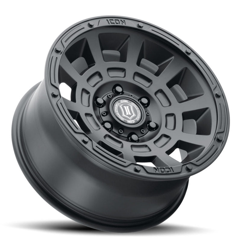 ICON Thrust 17x8.5 6x5.5 25mm Offset 5.75in BS 106.1mm Bore Satin Black Wheel