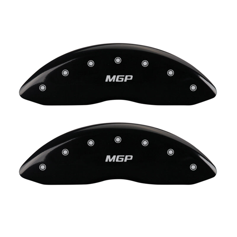 MGP 4 Caliper Covers Engraved Front & Rear MGP Black Finish Silver Characters 2016 Kia Sedona