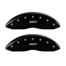 गैलरी व्यूवर में इमेज लोड करें, MGP 4 Caliper Covers Engraved Front &amp; Rear MGP Black Finish Silver Char 2014 Chevrolet Express 2500