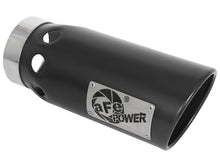 Charger l&#39;image dans la galerie, aFe Power Intercooled Tip Stainless Steel - Black 4in In x 5in Out x 12in L Bolt-On