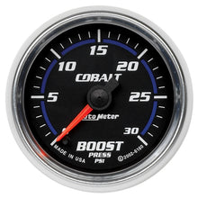 Laden Sie das Bild in den Galerie-Viewer, Autometer Cobalt 52mm 0-30 PSI Full Sweep Electronic Boost Gauge