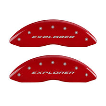 Charger l&#39;image dans la galerie, MGP 4 Caliper Covers Engraved Front &amp; Rear Explorer Red finish silver ch