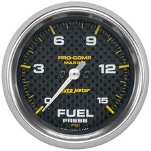 Carica l&#39;immagine nel visualizzatore di Gallery, Autometer Marine Carbon Fiber 2-5/8in 15 PSI Digital Stepper Motor Fuel Pressure Gauge