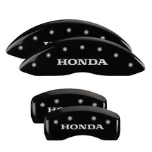 Cargar imagen en el visor de la galería, MGP 4 Caliper Covers Engraved Front &amp; Rear Honda Black finish silver ch