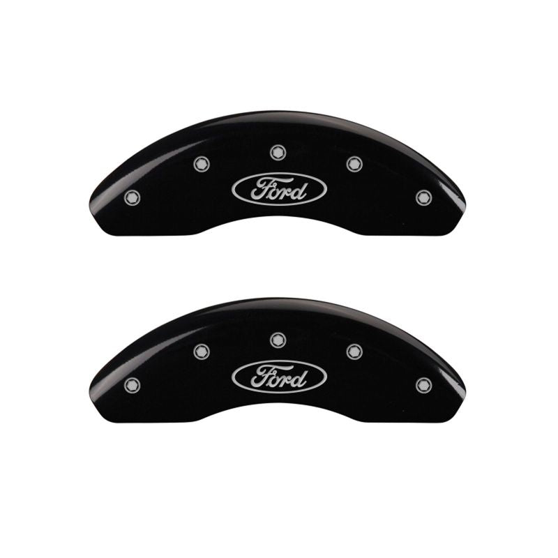 MGP 4 Caliper Covers Engraved Front & Rear SPORT Black finish silver ch