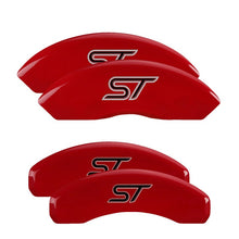 Load image into Gallery viewer, MGP 4 Caliper Covers Engraved Front &amp; Rear No bolts/ST Red finish silver ch