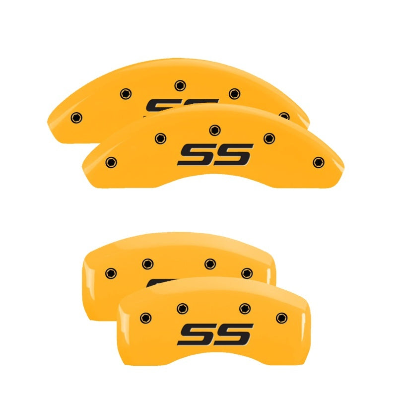 MGP 4 Caliper Covers Engraved Front & Rear Monte Carlo SS Yellow Finish Black Char 2002 Chevy Impala