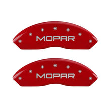 Charger l&#39;image dans la galerie, MGP Front set 2 Caliper Covers Engraved Front MOPAR Red finish silver ch