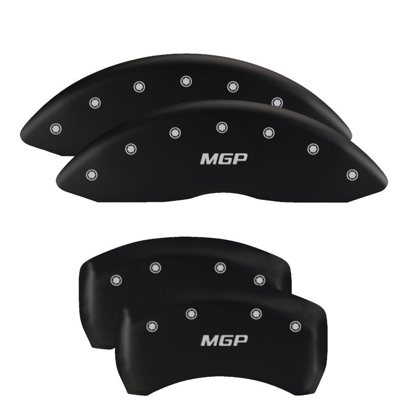 MGP 4 Caliper Covers Engraved Front & Rear MOPAR Black finish silver ch