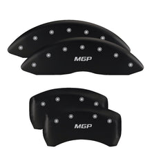 Load image into Gallery viewer, MGP 4 Caliper Covers Engraved Front &amp; Rear MOPAR Black finish silver ch