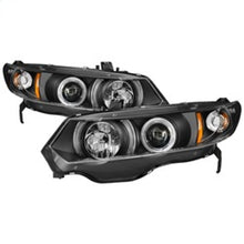 Cargar imagen en el visor de la galería, Spyder Honda Civic 06-08 2Dr Projector Headlights LED Halo Black High H1 Low H1 PRO-YD-HC06-2D-HL-BK