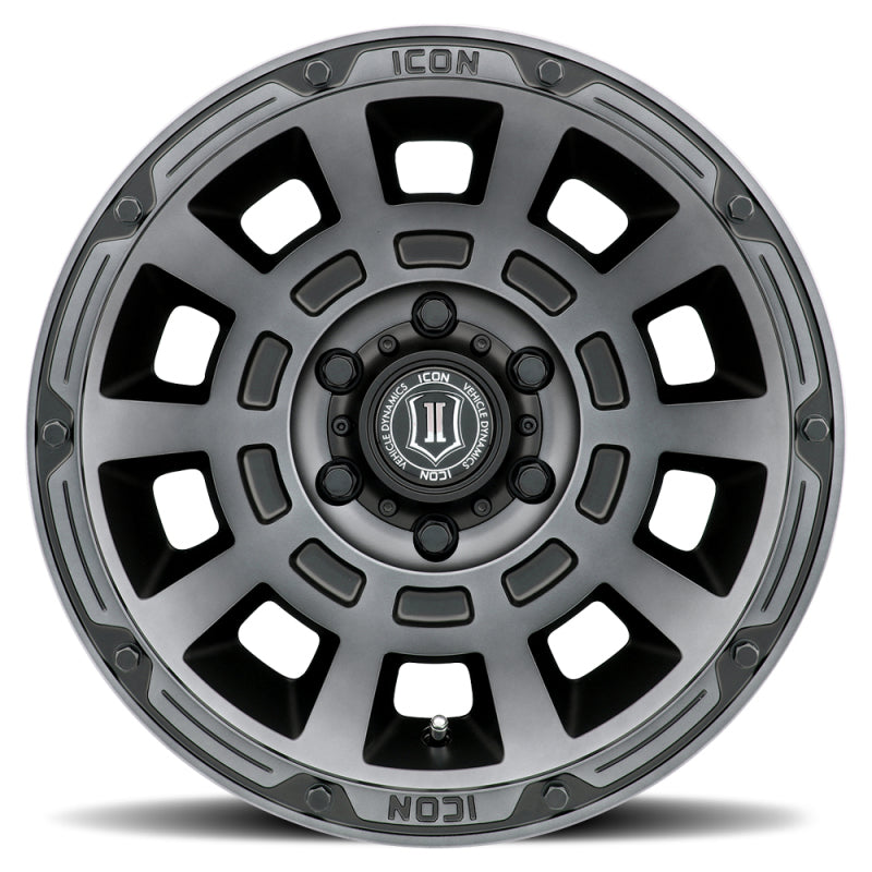 ICON Thrust 17x8.5 6x5.5 25mm Offset 5.75in BS Smoked Satin Black Tint Wheel