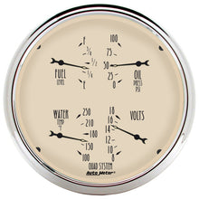 Carica l&#39;immagine nel visualizzatore di Gallery, Autometer 5 inch Antique Beige 2 Piece Gauge Kit - Quad &amp; Speedometer