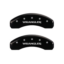 Laden Sie das Bild in den Galerie-Viewer, MGP 4 Caliper Covers Engraved Front &amp; Rear WRANGLER Black finish silver ch