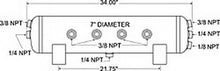 Carica l&#39;immagine nel visualizzatore di Gallery, Firestone Air Tank 5 Gallon 7in. x 34in. (6) 3/8in. NPT Ports 150 PSI Max - Black (WR17609242)