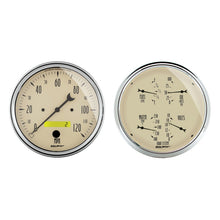 Carica l&#39;immagine nel visualizzatore di Gallery, Autometer 5 inch Antique Beige 2 Piece Gauge Kit - Quad &amp; Speedometer