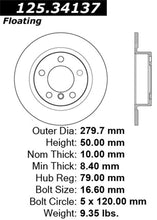 Laden Sie das Bild in den Galerie-Viewer, Centric 11-16 Mini Countryman Premium Rear CryoStop Brake Rotor