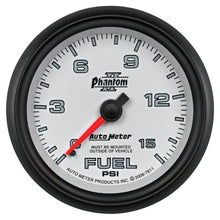 Charger l&#39;image dans la galerie, Autometer Phantom II 2-5/8in 0-15PSI Mechanical Fuel Pressure Gauge