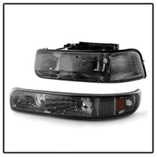 Carica l&#39;immagine nel visualizzatore di Gallery, Xtune Chevy TahOE 00-06 Amber Crystal Headlights w/ Bumper Lights Smoke HD-JH-CSIL99-SET-AM-SM