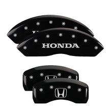 Laden Sie das Bild in den Galerie-Viewer, MGP 4 Caliper Covers Engraved Front Honda Engraved Rear H Logo Black finish silver ch