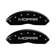 गैलरी व्यूवर में इमेज लोड करें, MGP 4 Caliper Covers Engraved Front &amp; Rear MOPAR Black finish silver ch