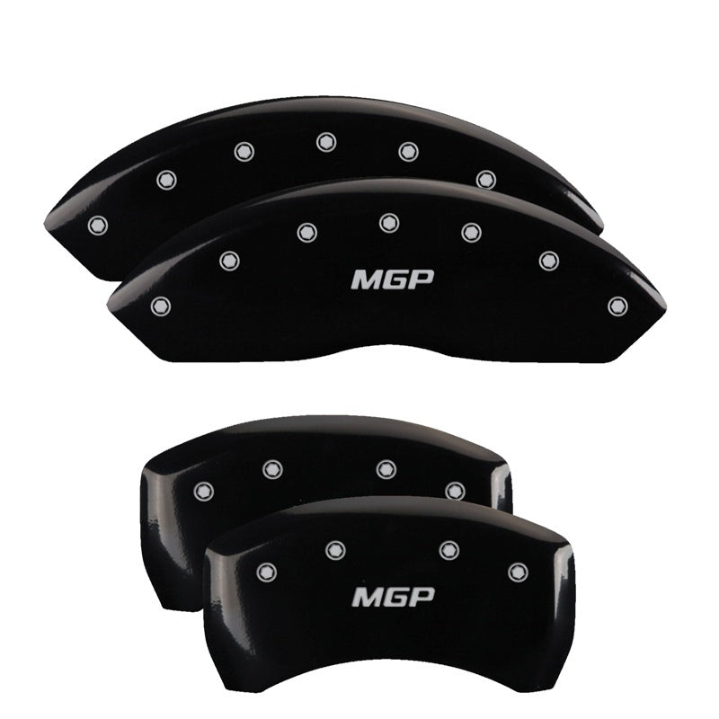 MGP 4 Caliper Covers Engraved Front & Rear MGP Black Finish Silver Characters 2017 Acura IlX