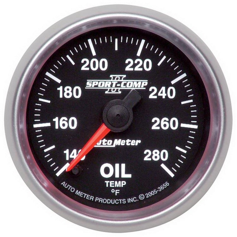 Autometer Sport-Comp II 52mm Full Sweep Electronic 140-280 Deg. F Oil Temprature Gauge